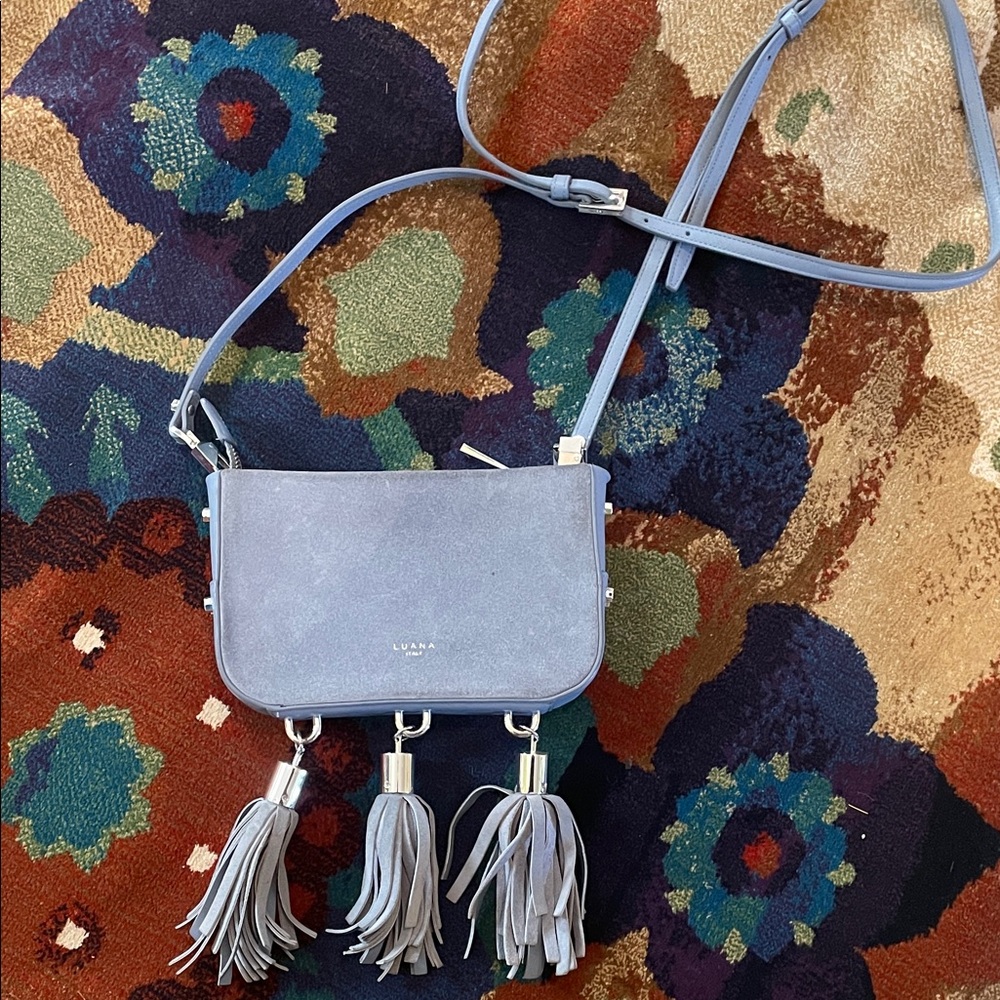 Lavish Blue Crossbody Bag with Tassels